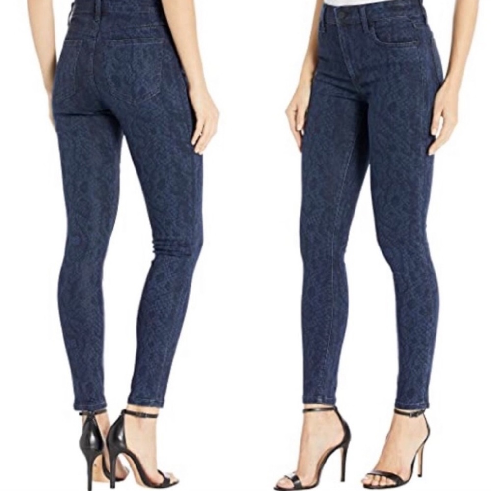 NWT $208 Joe’s Jeans Charlie Indigo Coated Python Print HighRise Skinny Ankle 25